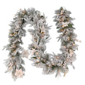 Christabelle 2.74m Christmas Garland Snow Frosted Colonial Tree Decoration Ornament White Green
