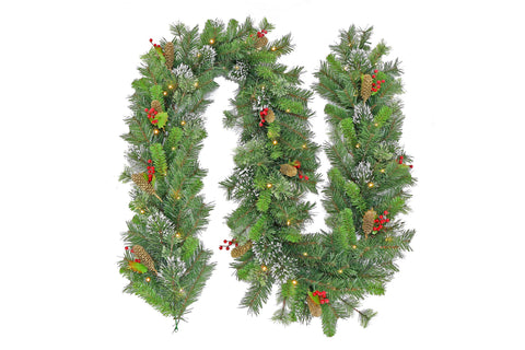 Christmas Garland with Lights- Battery Operated 274cm Wintry Pine