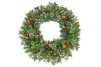 Christmas Wreath with Lights- 76cm Wintry Pine