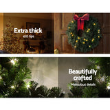 Green Christmas Wreath 200 Tips - 60cm