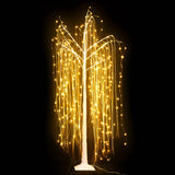 LED Christmas Tree Willow Xmas Fibre Optic Warm White Lights -