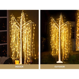 LED Christmas Tree Willow Xmas Fibre Optic Warm White Lights -