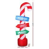 Christmas Inflatable Santa Guide Candy Pole LED 2.4m