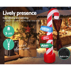 Christmas Inflatable Santa Guide Candy Pole LED 2.4m