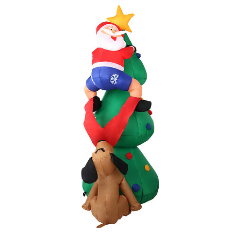 Christmas Inflatable Santa on Tree Lights Xmas Decor Airblown - 1.8m