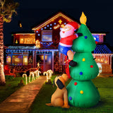 Christmas Inflatable Santa on Tree Lights Xmas Decor Airblown - 1.8m