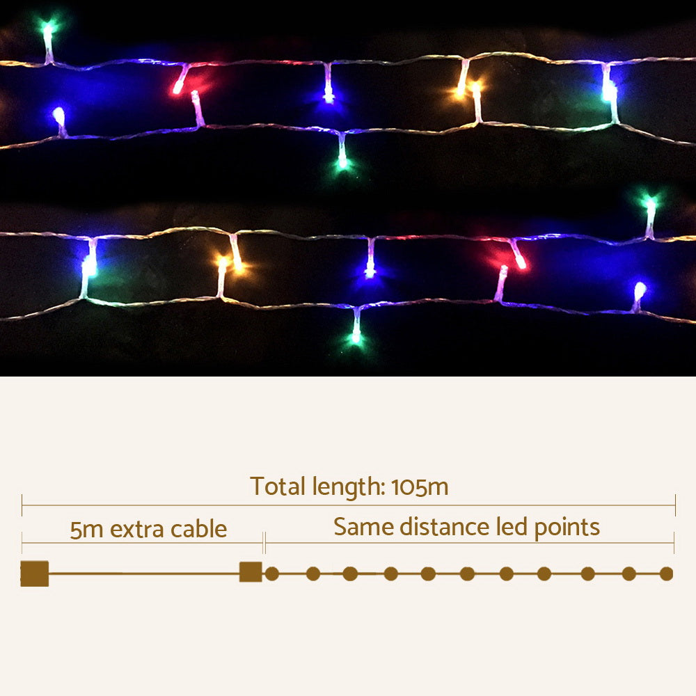 Christmas LED String Lights - Multi-colour 500 Bulbs - 100m