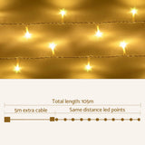 Christmas LED String Lights - Warm Yellow 500 Bulbs - 100m